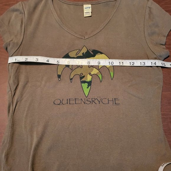 Queensryche Olive Green Logo American Soldier T-Shirt Women's Medium - Picture 3 of 6